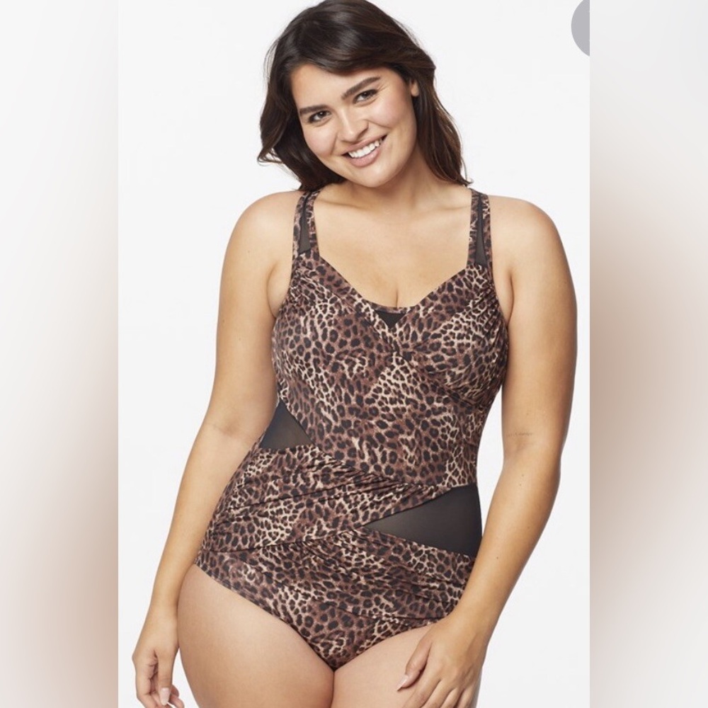 Ruby Ribbon Palm beach‎ leopard one piece swimsuit